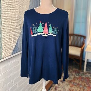 Kim Rogers Christmas Tree 100% Cotton Shirt